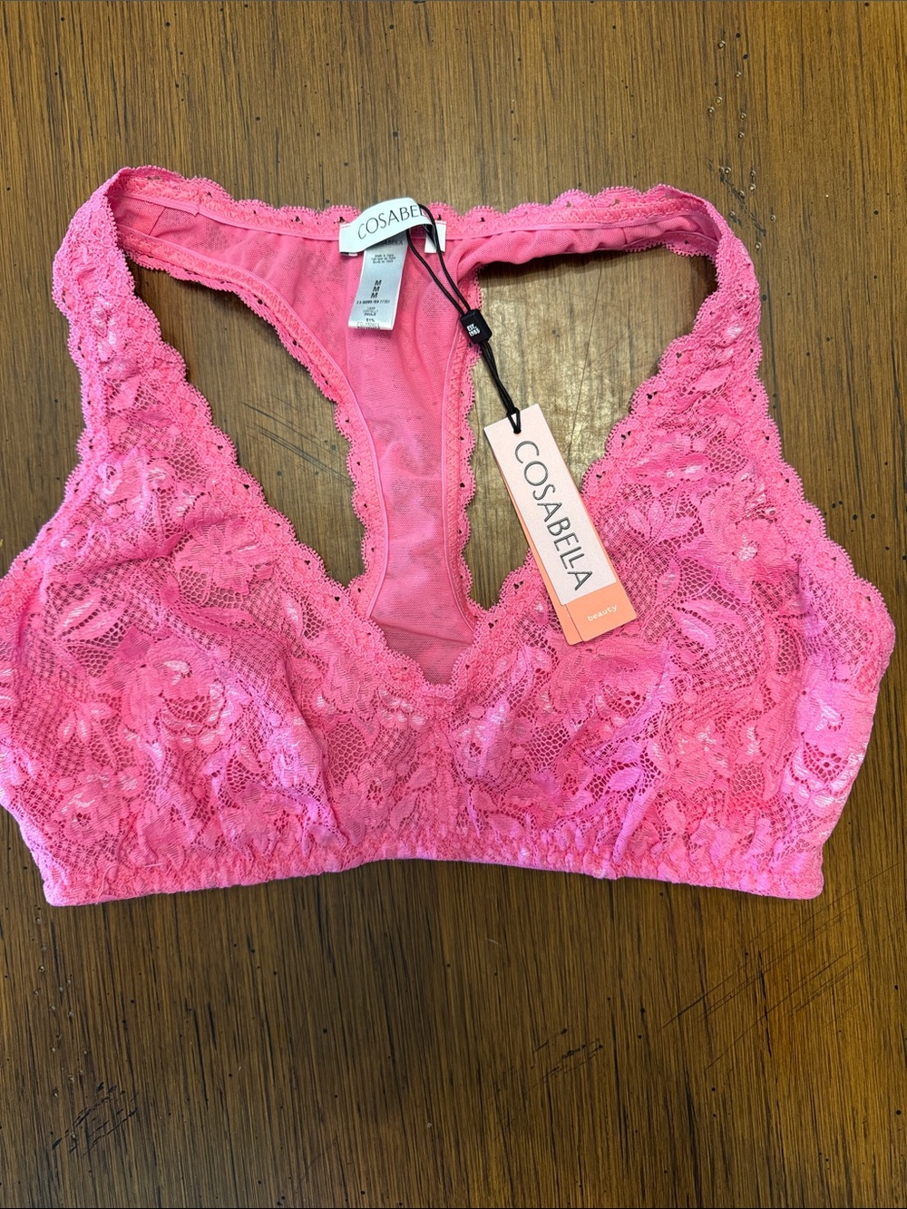 Cosabella NSN Beauty Racie Bralette, Racerback, Hot Pink, Size M